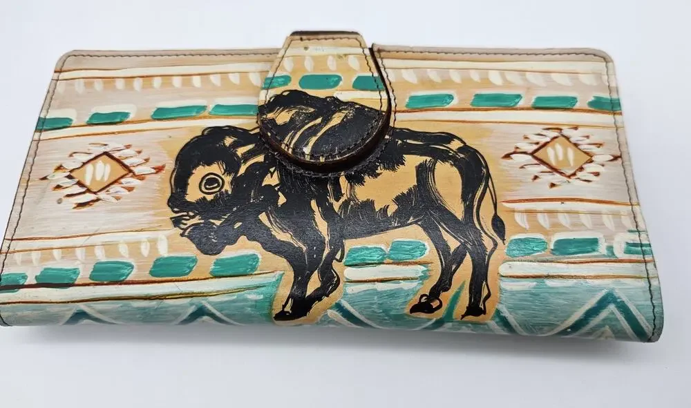 American Darling Magnet Snap Buffalo Wallet Genuine Leather New No Wrist Strap